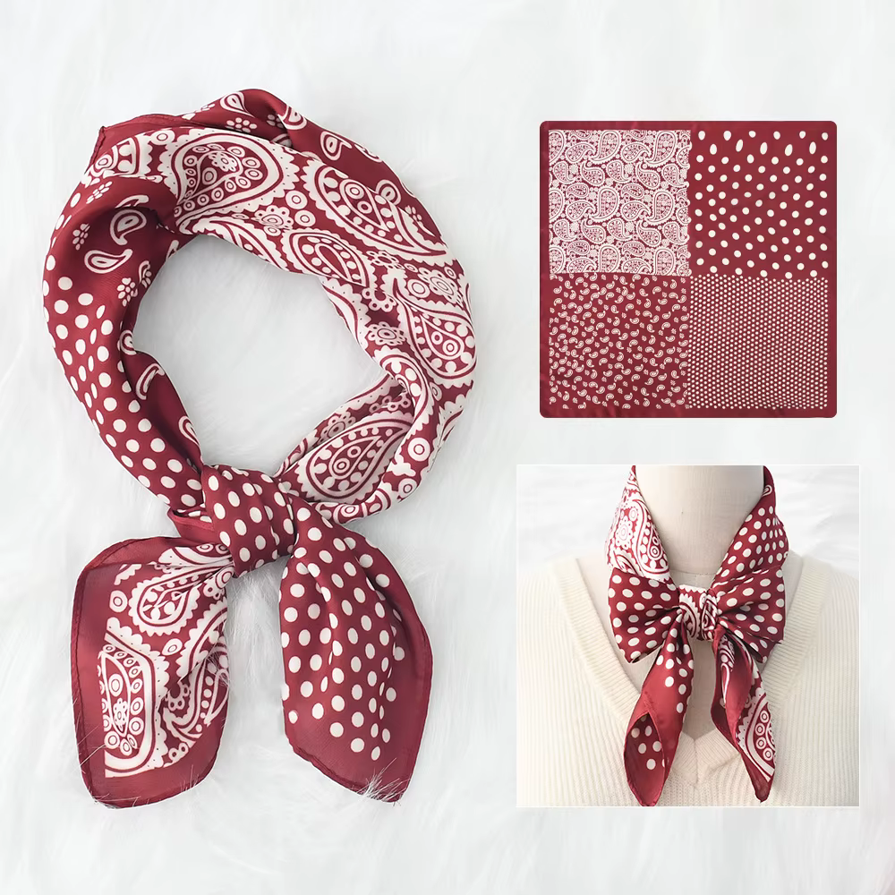 Nouveau foulard en soie foulard carré en soie pour femmes