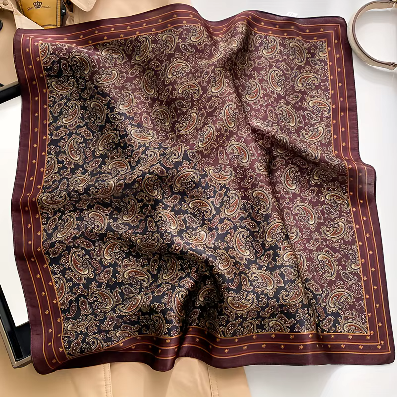 Foulard carré 100 % soie de mûrier pour femme