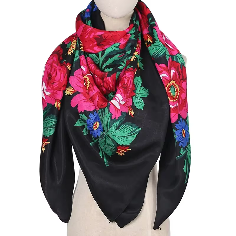 Foulard carré imprimé 140x140cm pour femmes