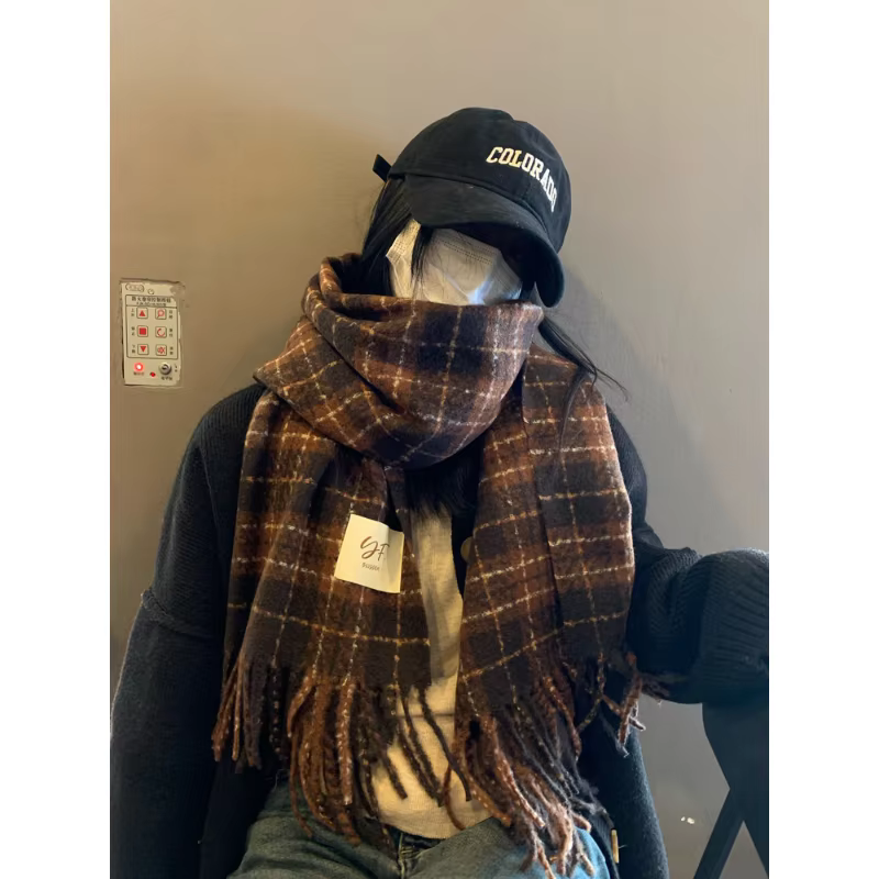 Plaid hiver Écharpe femmes luxe chaud Foulard solide foulards mode décontracté écharpes cachemire cou plus