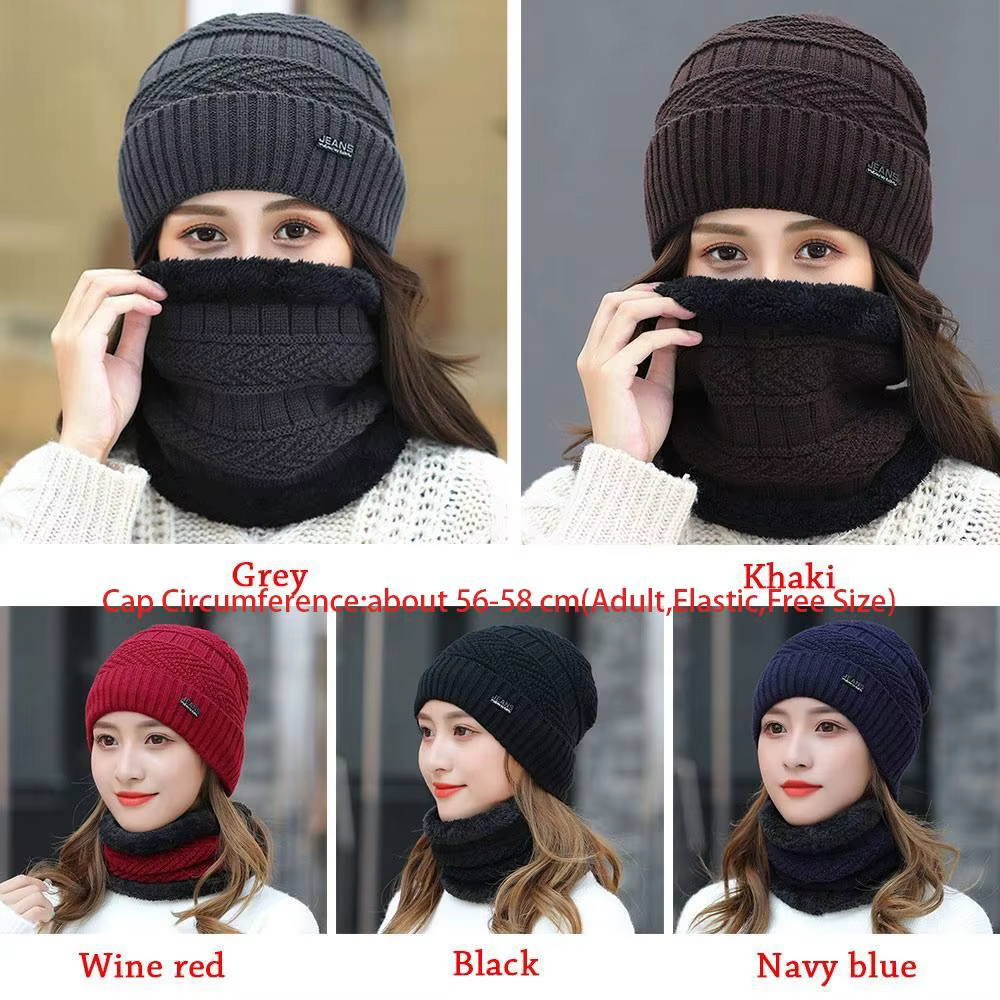 Ensemble deux pièces bonnet et écharpe pour hommes et femmes
