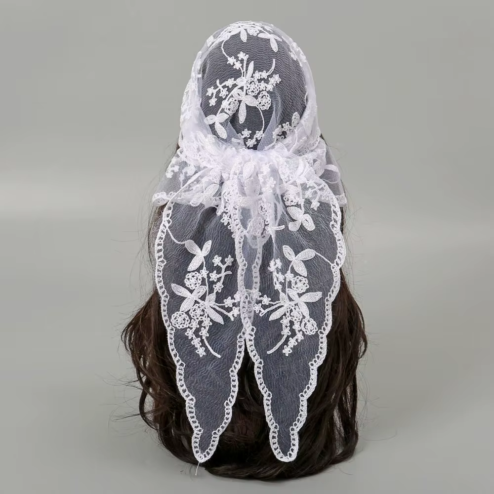 Nouveau Foulard en dentelle ajouré broderie mince