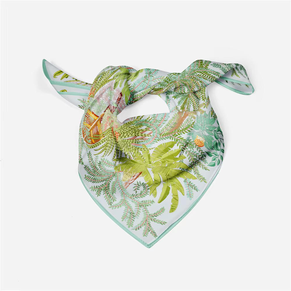 Injplanchers f-Foulard Carré Imprimé d'Arbres Verts pour Femme