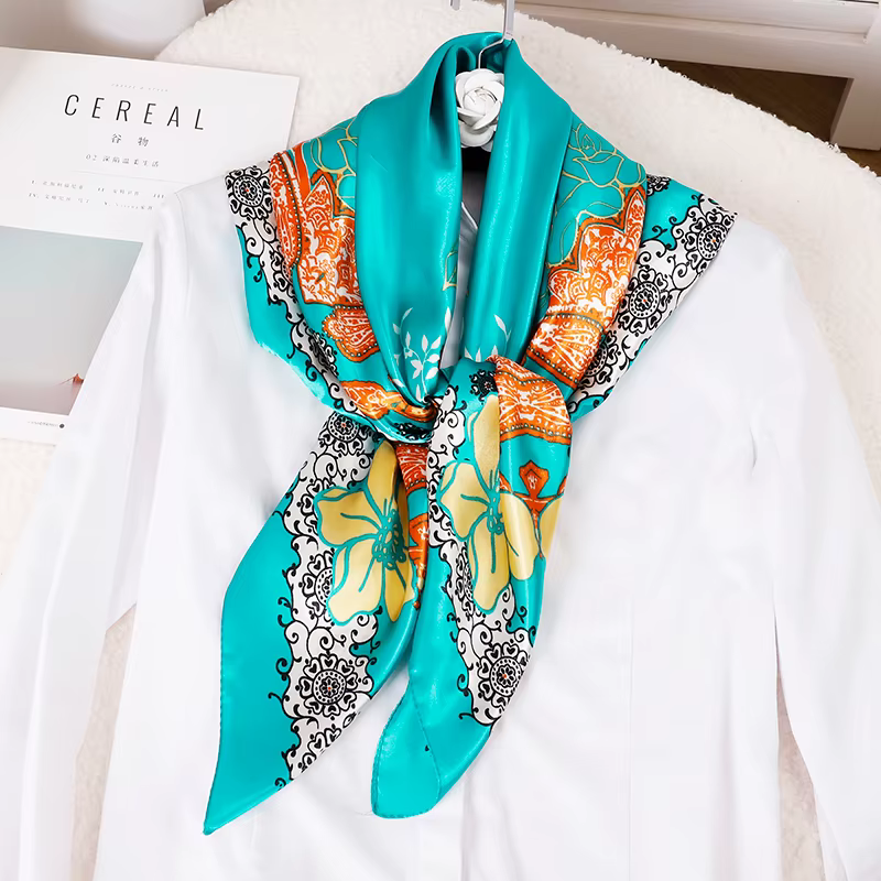 Foulard carré en soie pour femmes