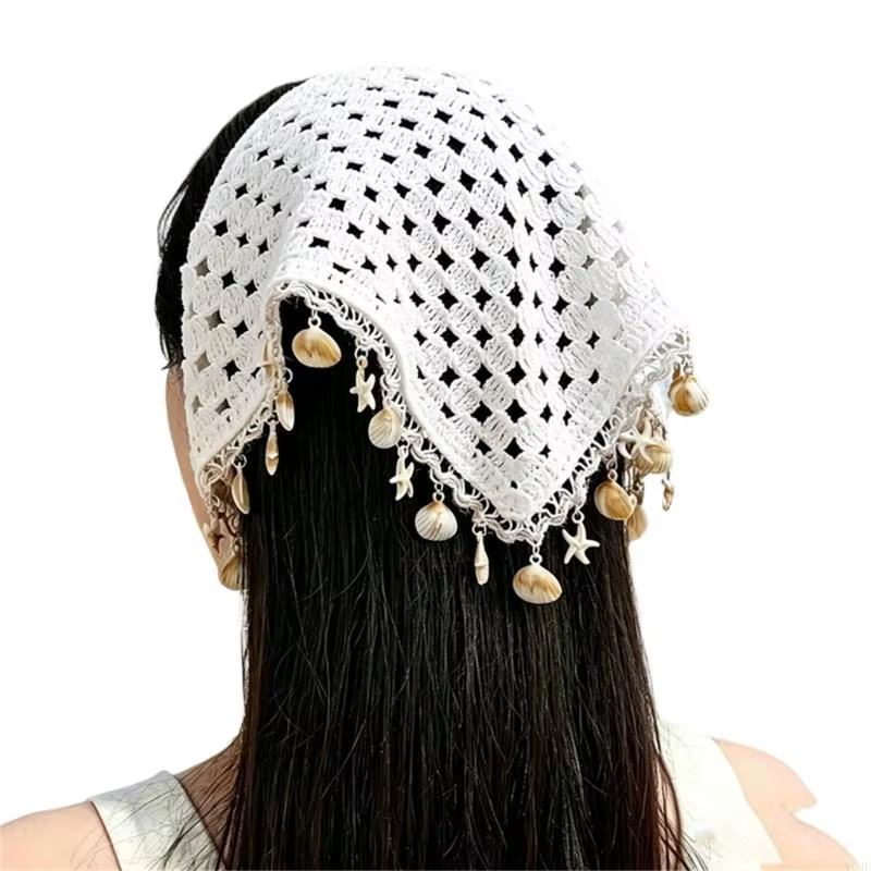 Foulard tête en Crochet ajouré pour femmes