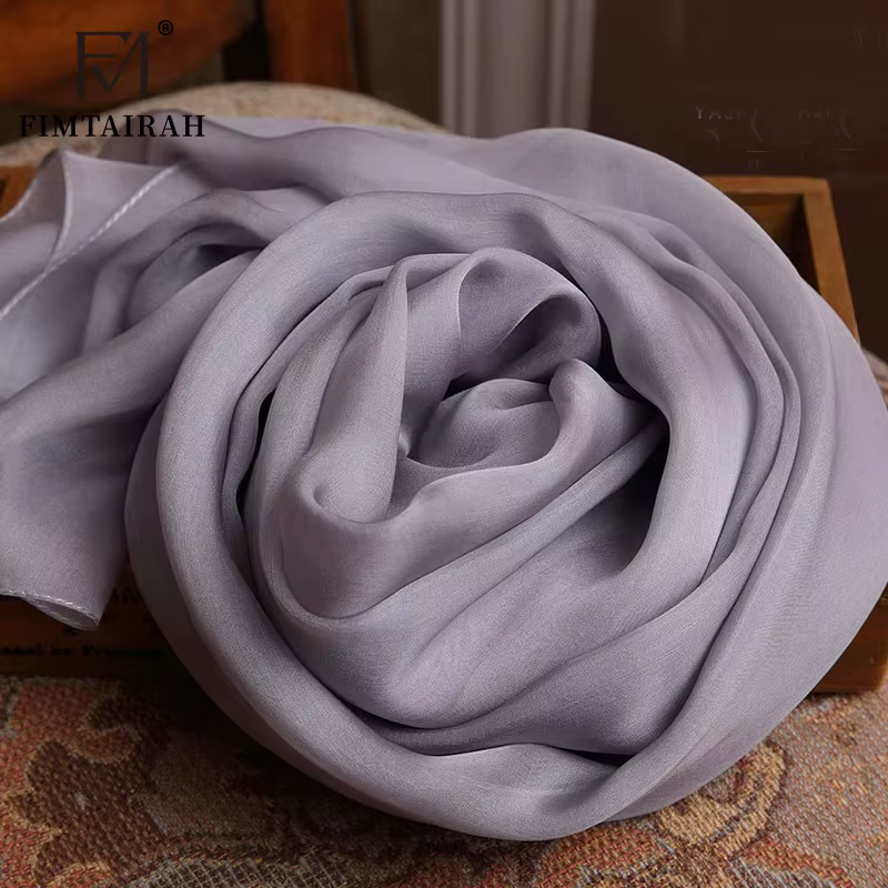 Écharpe en soie véritable pour femme