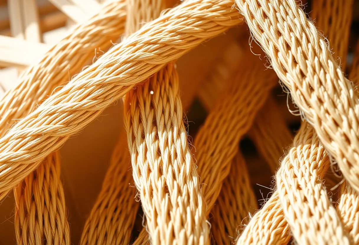 Fibres tissées d'un foulard en cachemire, lumière naturelle mettant en valeur la finesse
